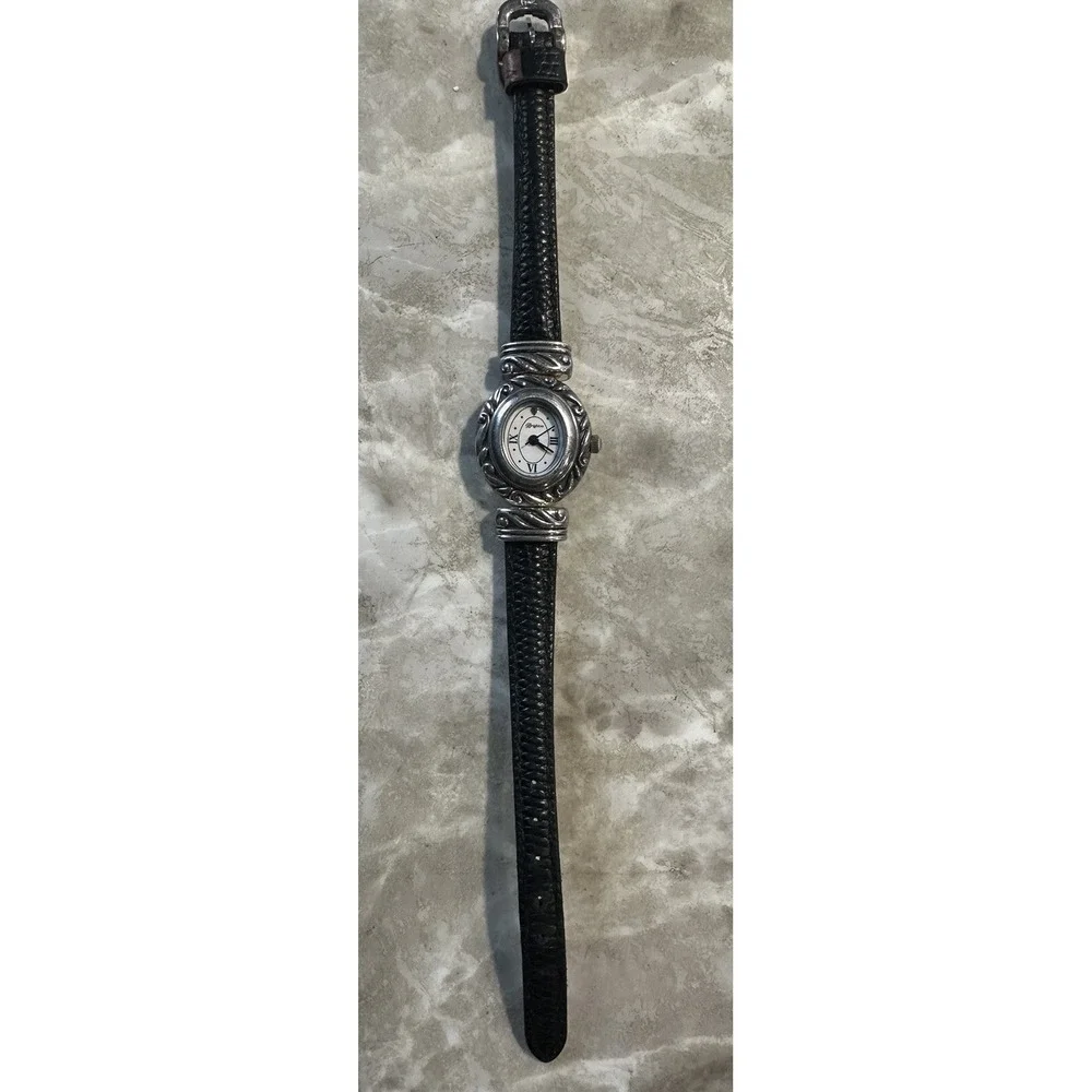 Brighton Paris Reversible Leather Band Watch Women Discolored Band New Battery Z